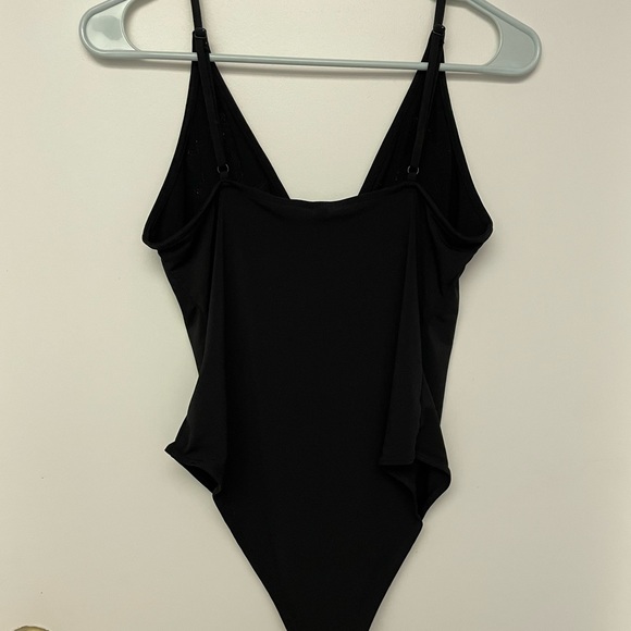 Black Body Suit with Embroidery Roses - Picture 2 of 4